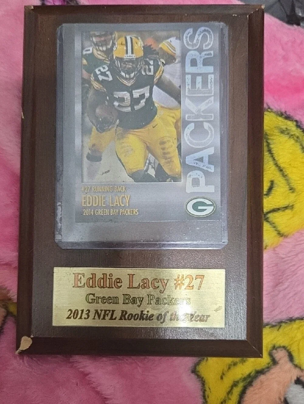 Green Bay Packers Eddie Lacy #27 Plaque - Brown and Gold